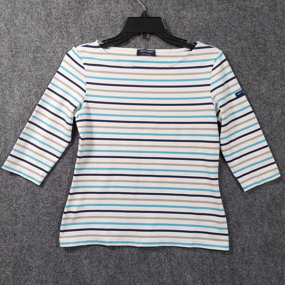 Saint James Shirt Womens‎ Small Breton Stripe Boat Neck 3/4 Sleeve Nautical Top